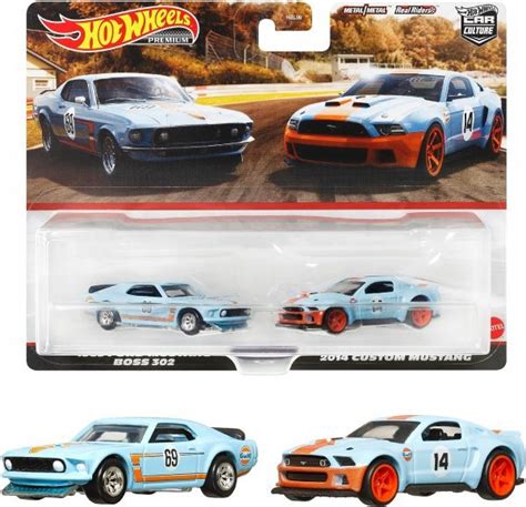 未使用即決 1969 フォード マスタング BOSS 302 2014 カスタム マスタング HKF58 GULF Hot Wheels プレミアム 2パックの落札情報詳細