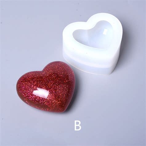 3d Heart Shaped Resin Mold Heart Candle Silicone Mold Romantic Etsy Uk