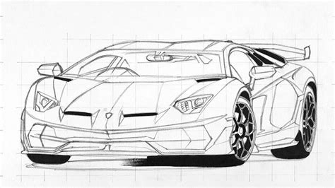 How To Draw A Lamborghini Aventador Svj Easy Step By Step Tutorial