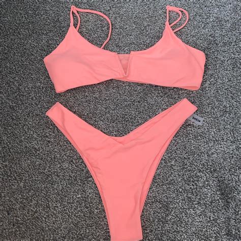 Neon Pink Bikini Set From Shein Brand New Never Been Depop