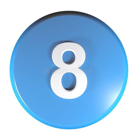 Number 3 Blue Circle Push Button 3d Rendering Illustration Stock Illustration Illustration