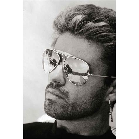George Michael Closeup With Mirrored Ray Ban Bandw Labyrinth Art