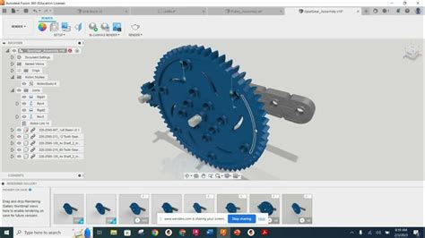 Spur Gear Motion Study Render And Animation Video Tutorial Youtube