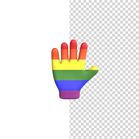 Regenbogen LGBT Person Hand 3D Symbol für Gay Pride LGBT Stolz LGBTQ Symbol Render Modell