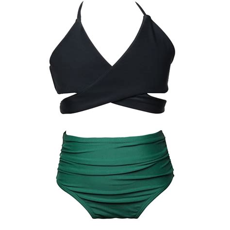 Cathalem Matching Tankini For Teens Teen Girls Swimsuits Two Piece V Neck Bikini Adjustable