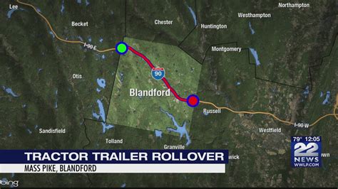 Tractor Trailer Rollover On Mass Pike In Blandford Causing Lane Closure