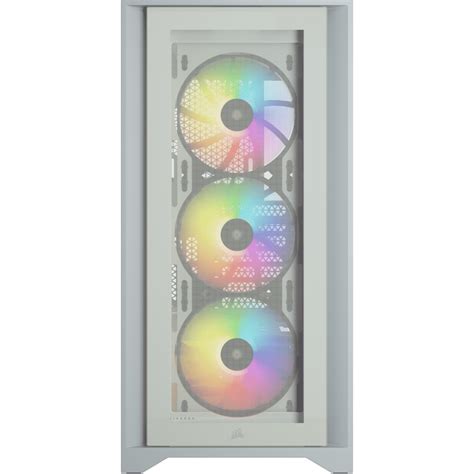 Corsair iCUE 4000X RGB Tempered Glass Mid-Tower ATX Case — WHITE ...