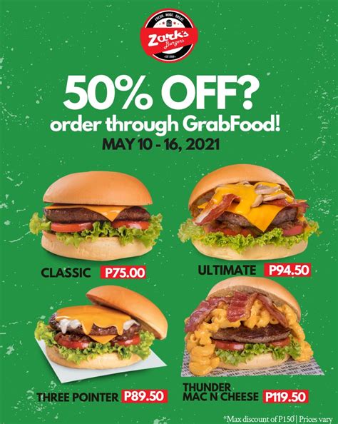 Zarks Burgers 50 Off Via Grabfood Manila On Sale