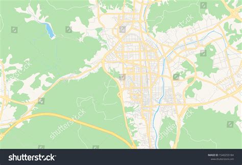 Printable Street Map Uijeongbu Province Gyeonggi Stock Vector (Royalty ...
