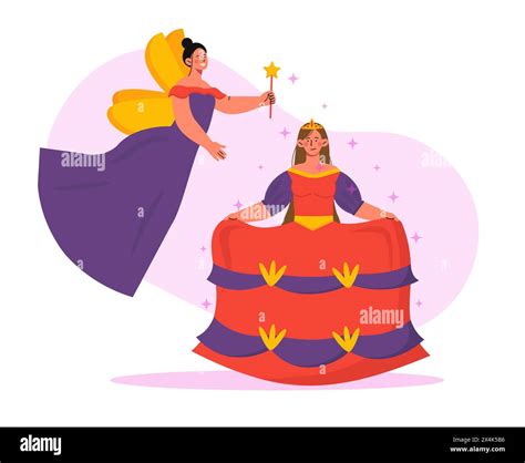 Cinderella With Fairy Vector Stock Vector Image And Art Alamy