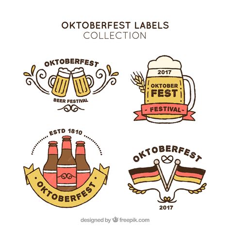 Free Vector Pack Of Hand Drawn Oktoberfest Stickers