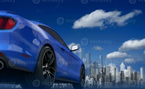 Concept Car and the Skyline 24611851 Stock Photo at Vecteezy