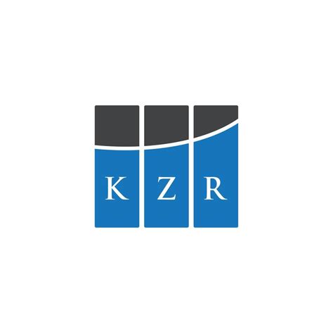 KZR letter logo design on WHITE background. KZR creative initials ...