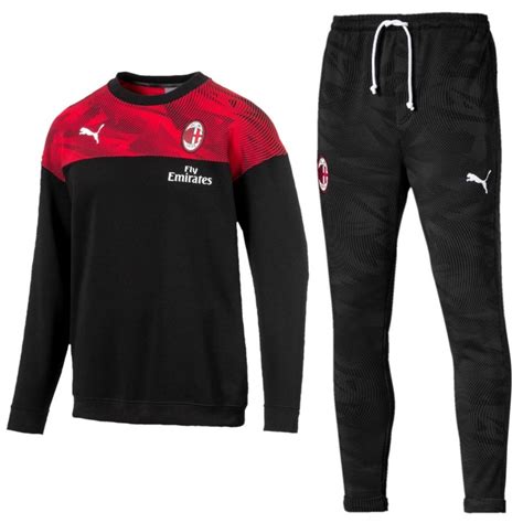 Ac Milan Casual Crew Sweat Tracksuit Black Puma