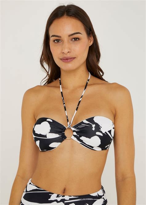 Monochrome Bandeau Bikini Top Matalan