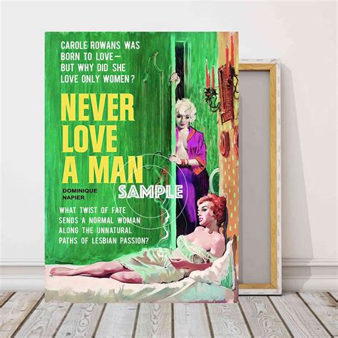 Trashy Lesbian Book Cover Framed Canvas Wall Art Vintage Retro Style Risqué 1960 s Retro Book