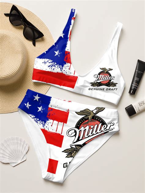 Flag Print July 4th Bikini Set