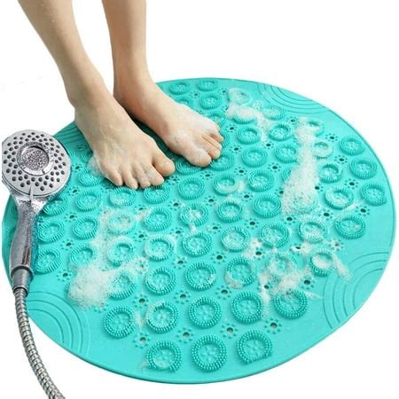Bath Mat Round Shape Non-Slip Shower Mats Mildew Resistant Tub Mats ...