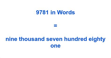 9781 in Words – How to Spell 9781 | numbersinwords.net