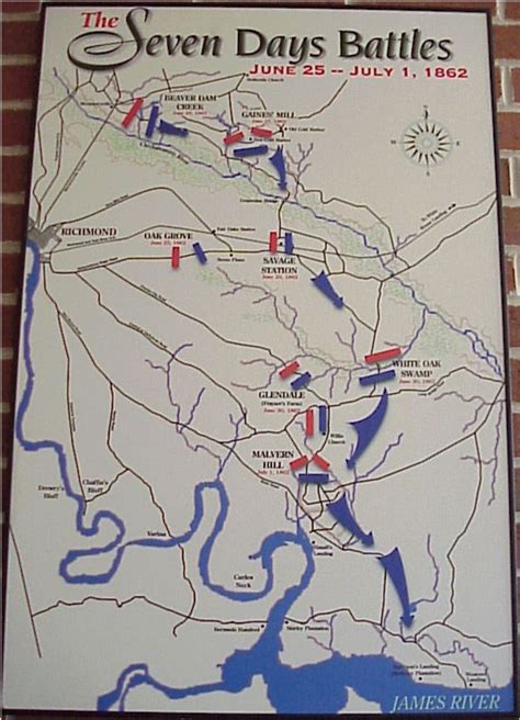 Seven Days Battles Map Civil War Virginia  Civil War History Civil War Civil War Battles