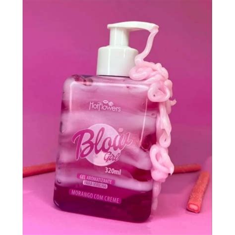 Blow Girl Gel Creme Hidratante Para Virilha Beijável Sabor Morango Creme Hot Flowers