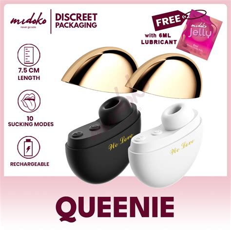 Midoko Lilo 10 Suction Rechargeable Powdershape Vibrator Discreet Design Sex Toy For Women Black