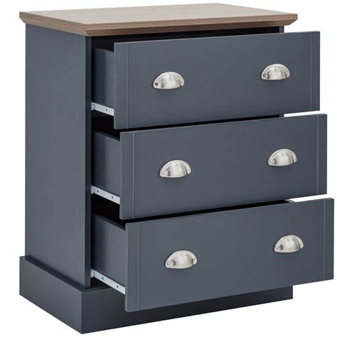 Kendal 3 Drawer Chest Of Drawers Slate Blue