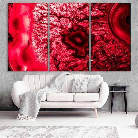ruby wall art ruby decor ruby art abstract modern art abstract etsy