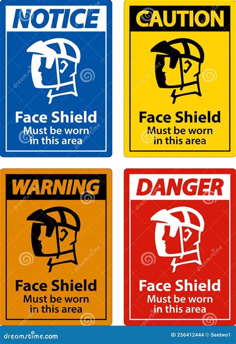 Face Shield Must Be Worn Sign On White Background Stock Vector