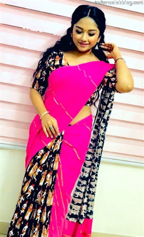 Preethi Sharma Chithi Tamil Serial Actress T1 7 Hot Saree Midriff Pics Indiancelebblog