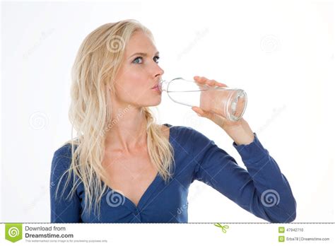 Profile Of Blonde Girl With Bottle Stock Photo Image Of Closeup Girl 47942710