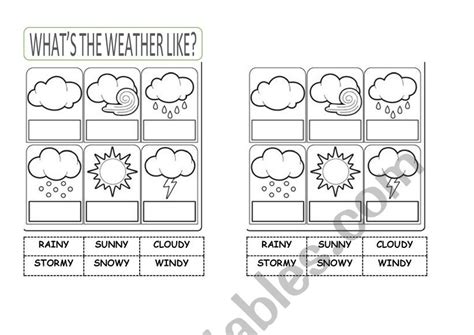 Whatï¿½s The Weather Like Esl Worksheet By Doloresgorostidi