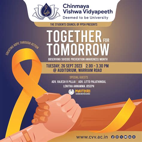 Together For Tomorrow Suicide Awareness Month At Cvv Events