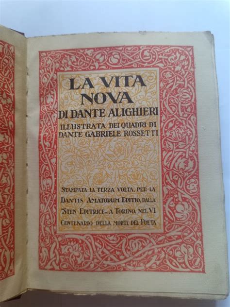 Dante Alighieri Dante Gabriel Rossetti La Vita Nova Catawiki