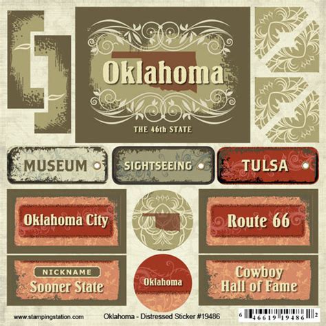 Scrapbook Customs United States Collection Oklahoma Distressed