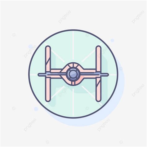 Star Wars Tie Fighter Icon In A Circle Vector A Lineal Icon Depicting