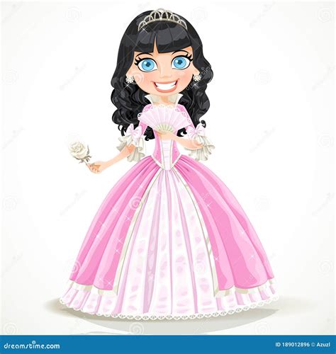 Beautiful Brunette Princess In A Pink Dress Stock Illustration Illustration Of Design