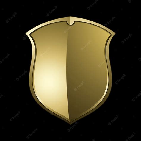 Free Vector Golden Baroque Shield Elements Vector