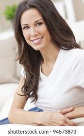 Adorable Head Shot Bashful Modest Brunette Stock Photo Shutterstock