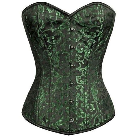 Overbust Corset Top Green Brocade Steel Bone Heavy Duty Customization Available Etsy