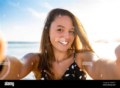 Beautiful Woman Selfie Hi Res Stock Photography And Images Alamy