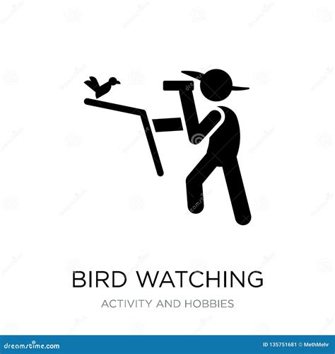 Bird Watching Icon In Trendy Design Style Bird Watching Icon Isolated