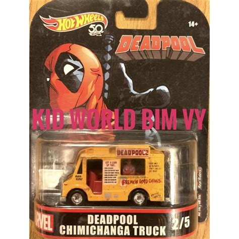Xe mô hình Hot Wheels Retro Series Deadpool Chimichanga Truck FLD bánh cao su Shopee Việt Nam