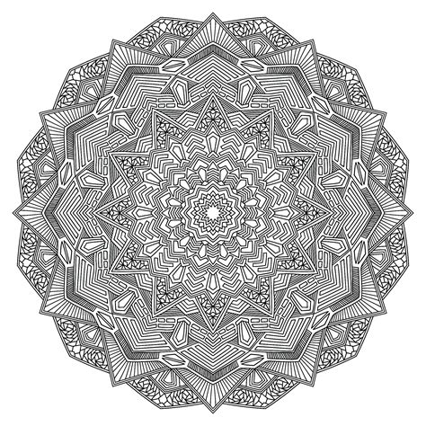 Outline Mandala Flower Mandalas Adult Coloring Pages