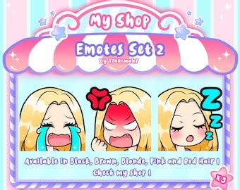 Starter Pack Blonde Hair Emotes For Twitch Discord Mixer And More Etsy