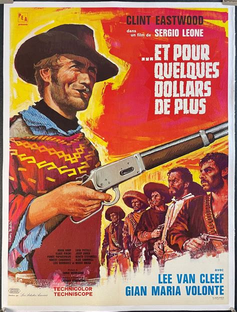 For A Few Dollars More Original French Spaghetti Western Poster