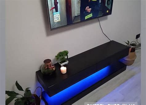 Купить Тумба под телевизор с подсветкой, тумба под ТВ навесная Fly140 ...