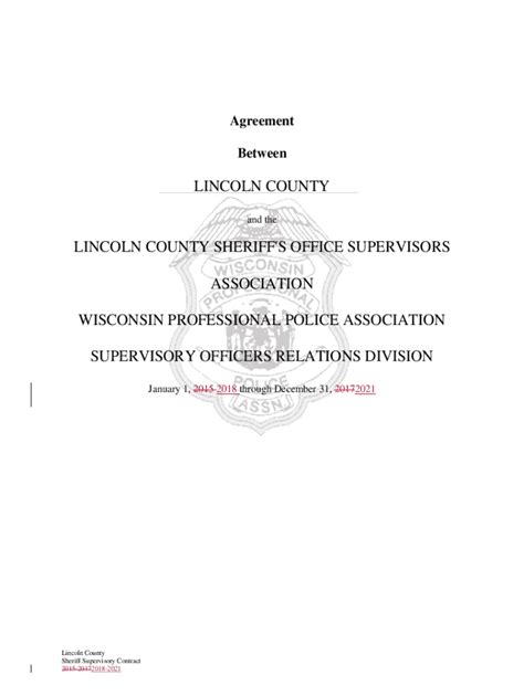 Fillable Online Co Lincoln Wi Agreement Between Polk County And The