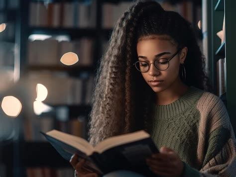 Premium Ai Image Woman Reading A Book