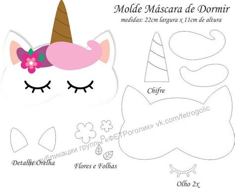 Máscaras Para Dormir Com Moldes Moldes Unicornio Figuras De